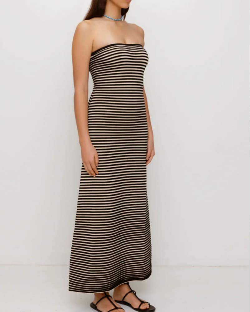 Striped formal dress - Image 1