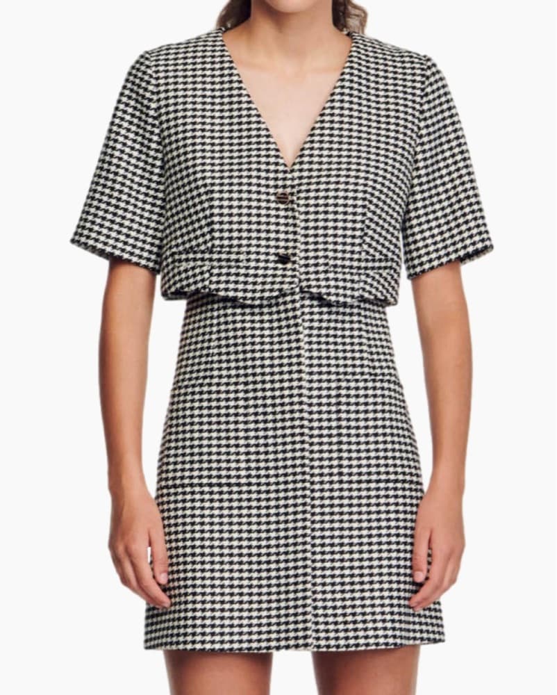 Chic Houndstooth Mini Dress - Image 1