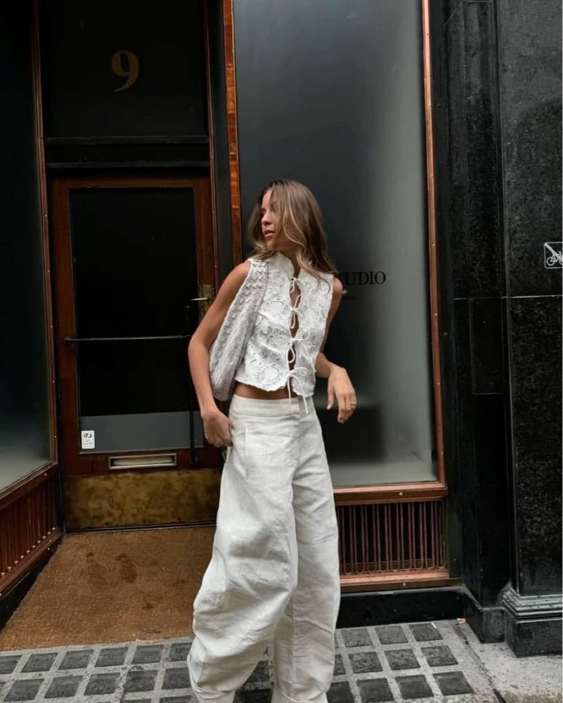 White Sleeveless Top  - Image 2