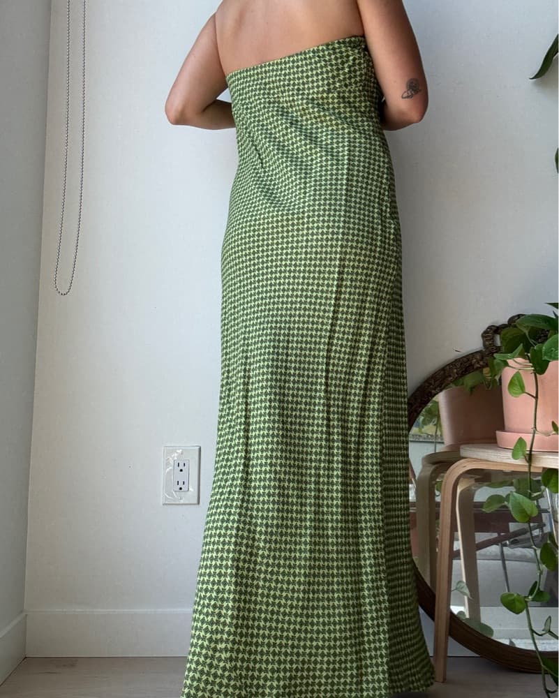 Reformation Strapless Checkered Slip  - Image 3