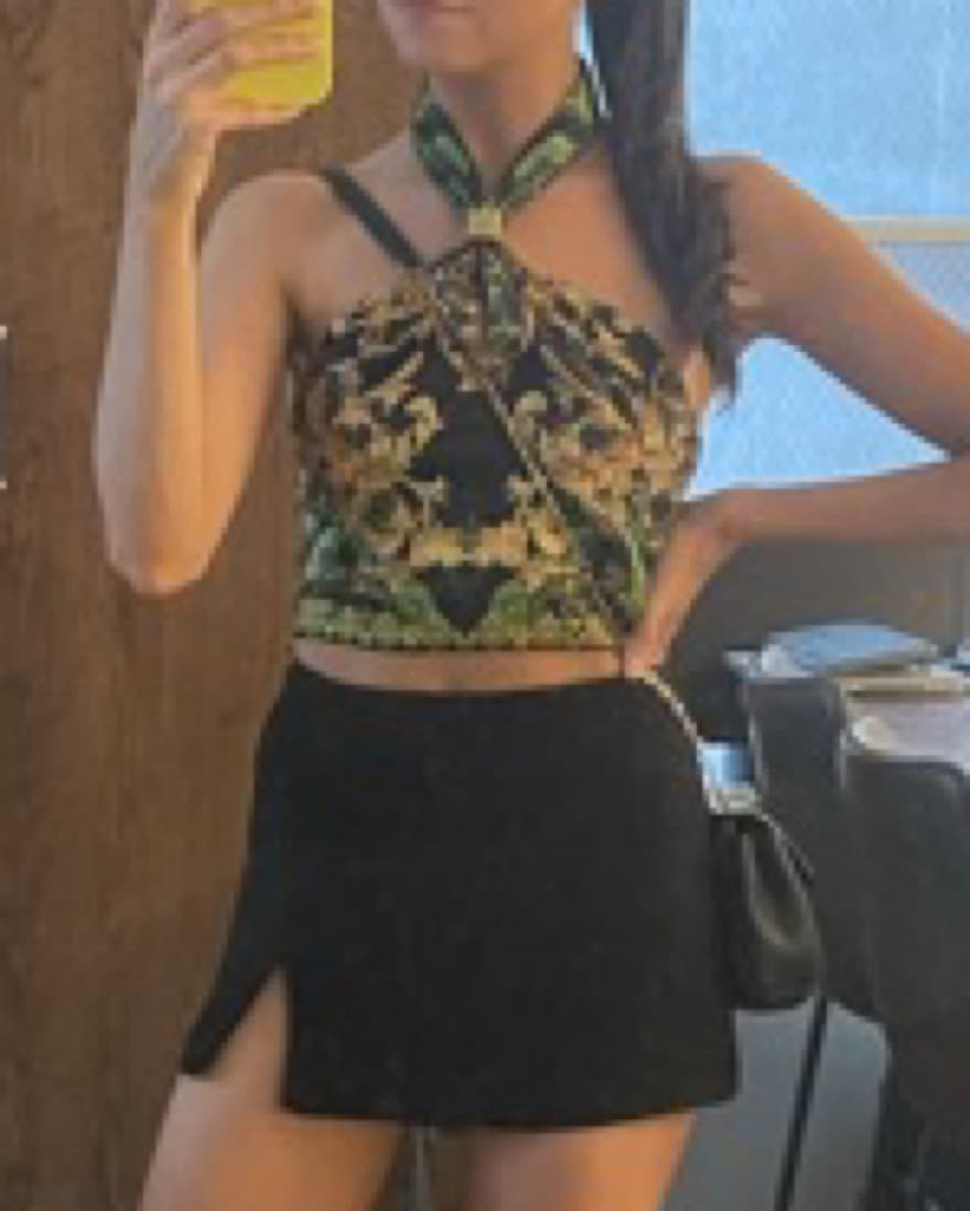 Alice + Olivia Sade Halter Neck Crop Top - Image 5