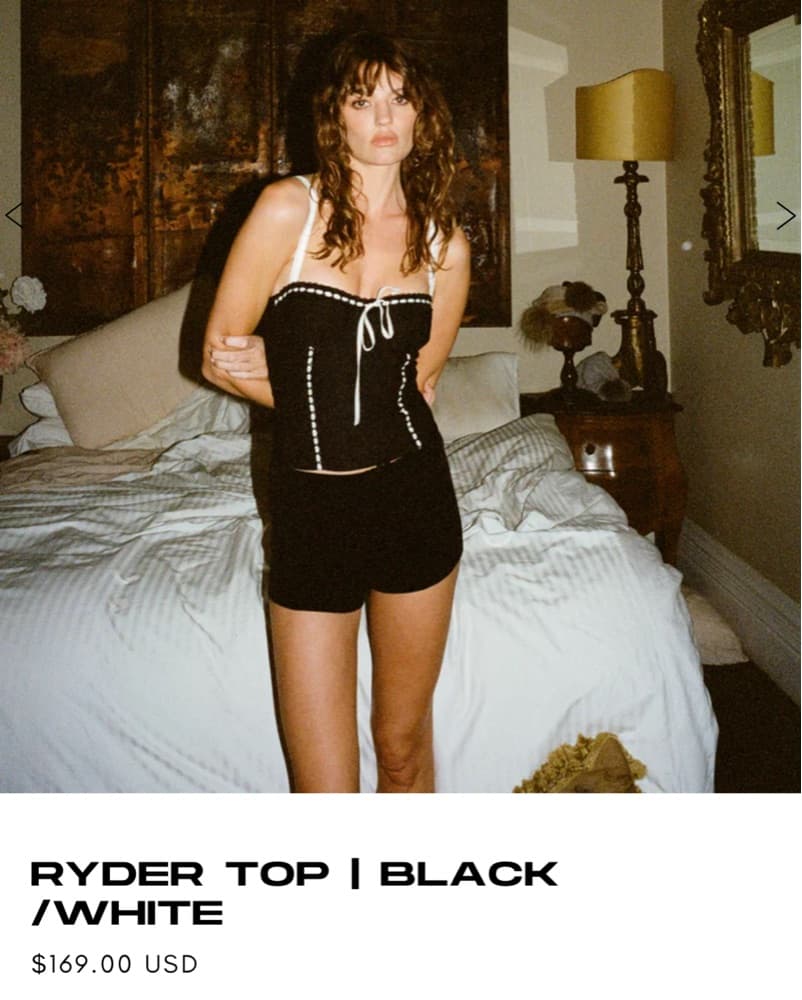 With Jean Ryder Top Black /White  - Image 2