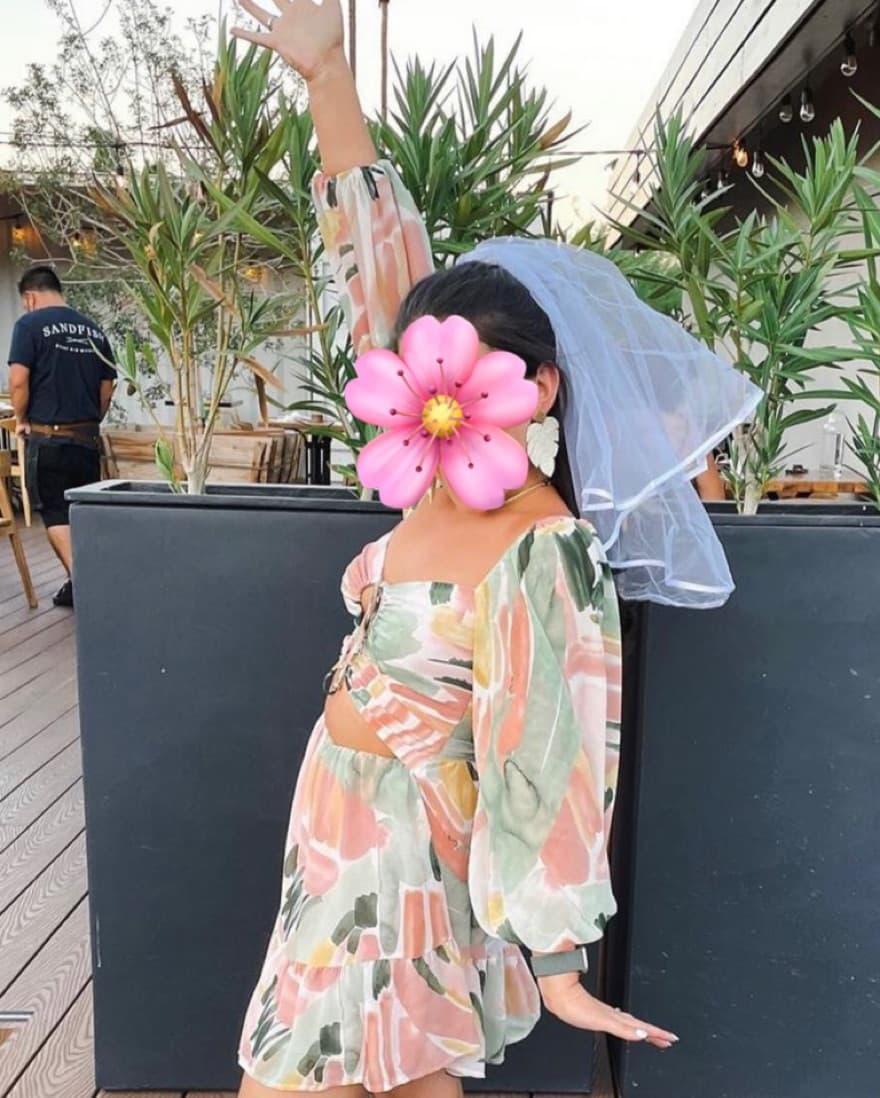 Tropical Pastel Mini Dress with Cutouts - Image 6