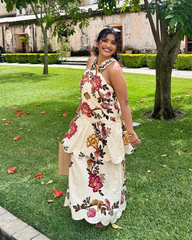 Farm Rio Sand Leopard Flowers Dress - Image 4