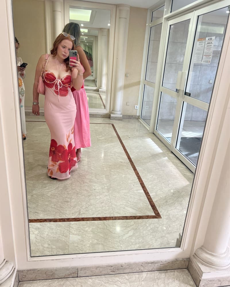 Pink Flower Dress  - Image 1