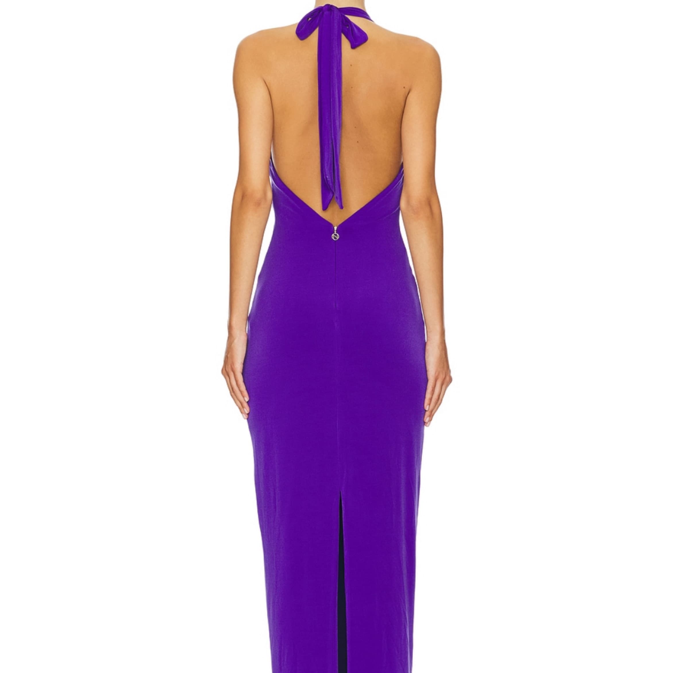 Revolve Empire Halter Gown in Purple - Image 2