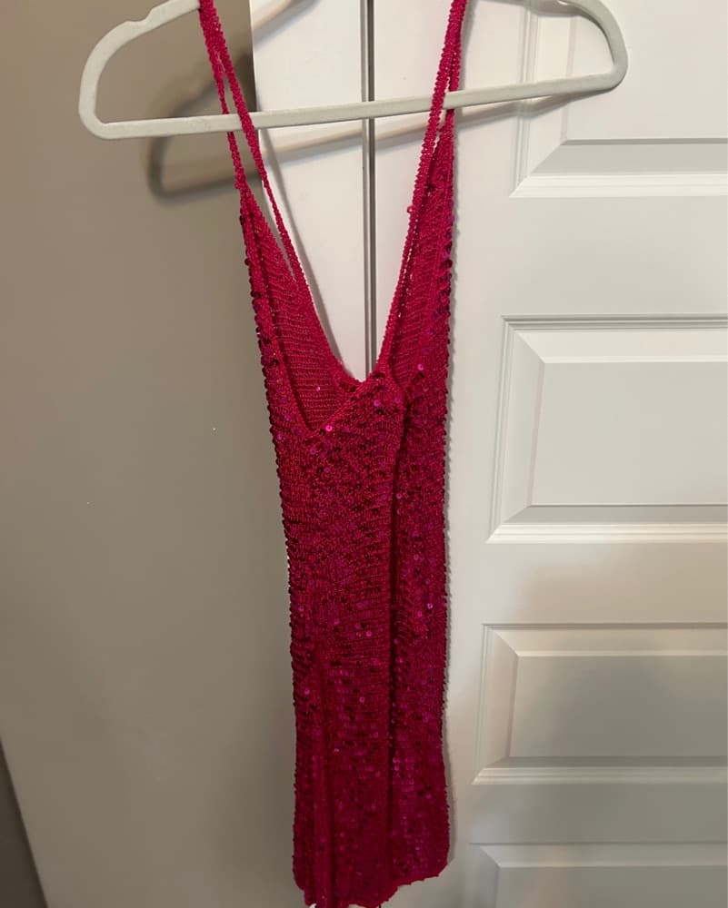 Retrofete Pink Sequined Knit Dress - Image 5
