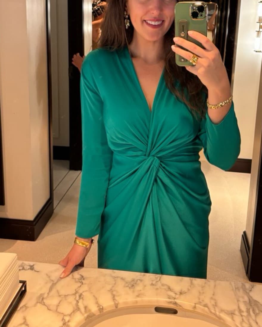Green Silky Dress - Image 3