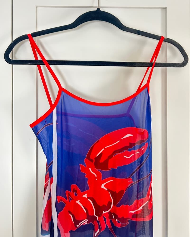 Sheer Lobster Print Beach Maxi Dress - Image 2