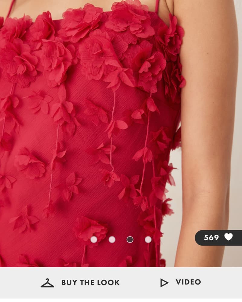ASOS Design 3D FLORAL CAMI DRESS  - Image 2