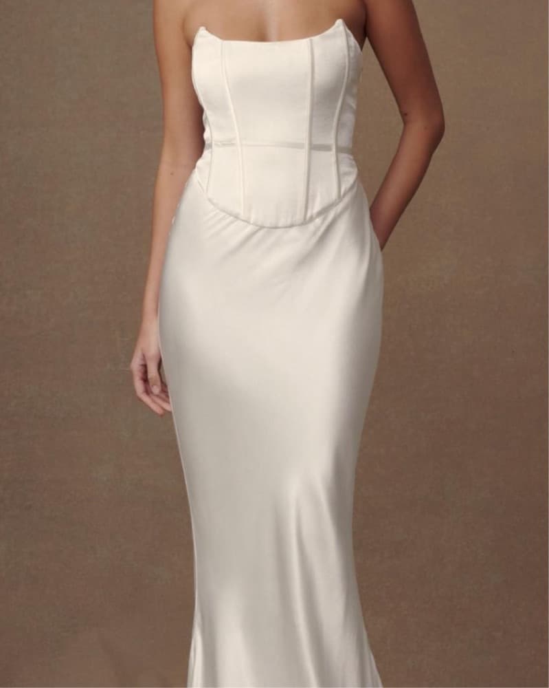 Meshki - Harlow Satin Strapless Dress  - Image 1