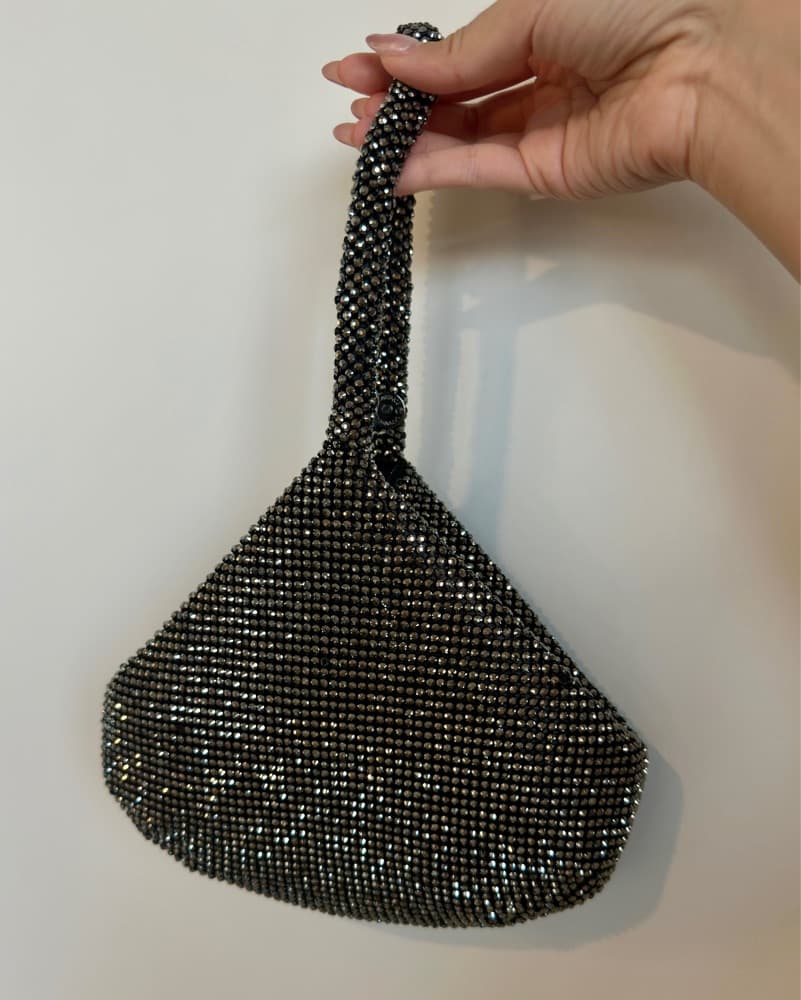 Sparkling Black Studded Clutch - Image 1