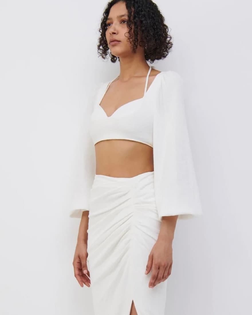 Jonathan Simkhai Enya Gauze Crop Top - Image 2