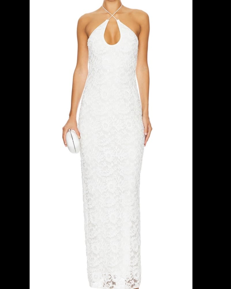 Eloise Embellished Maxi Dress In White - Image 1
