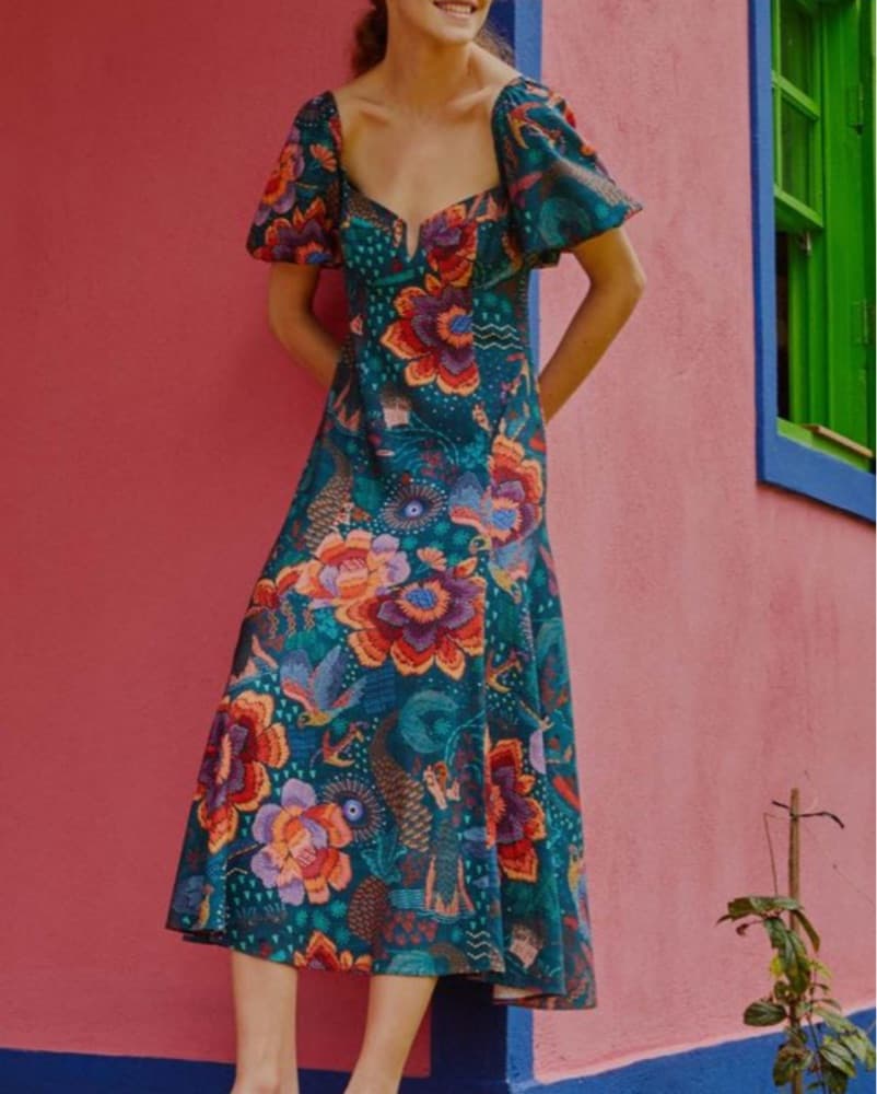 Farm Rio Teal River Creatures Dress - Image 1