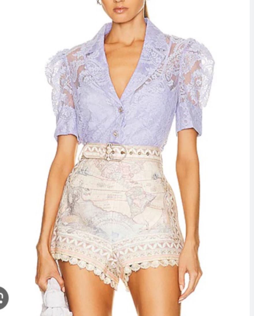 Zimmermann Purple Lace Blouse Skirt Set - Image 2