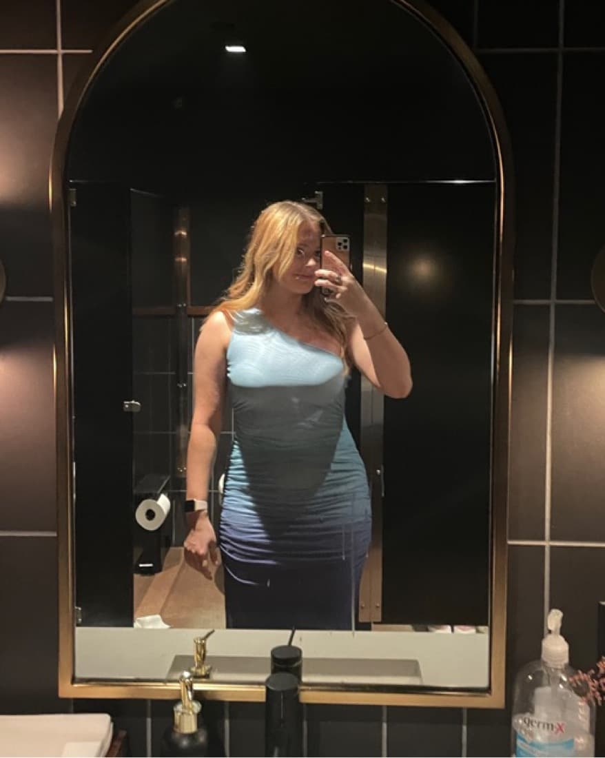 Blue One-Shoulder Formal Midi Dress  - Image 2