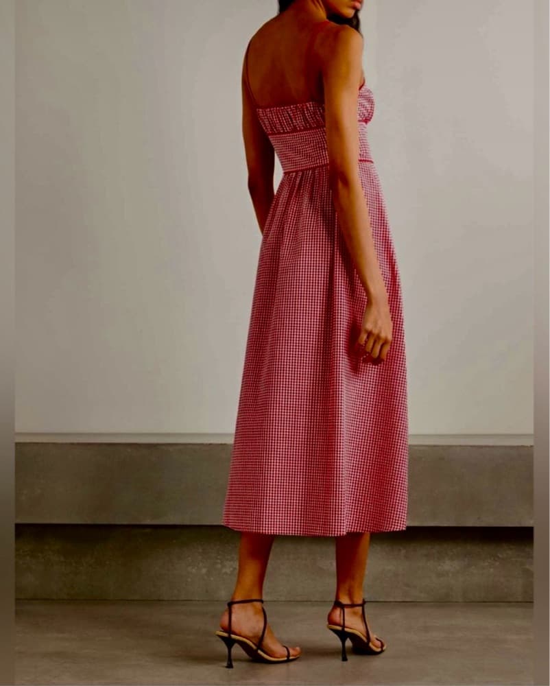 DOEN Belline bow-detailed gingham dress - Image 4