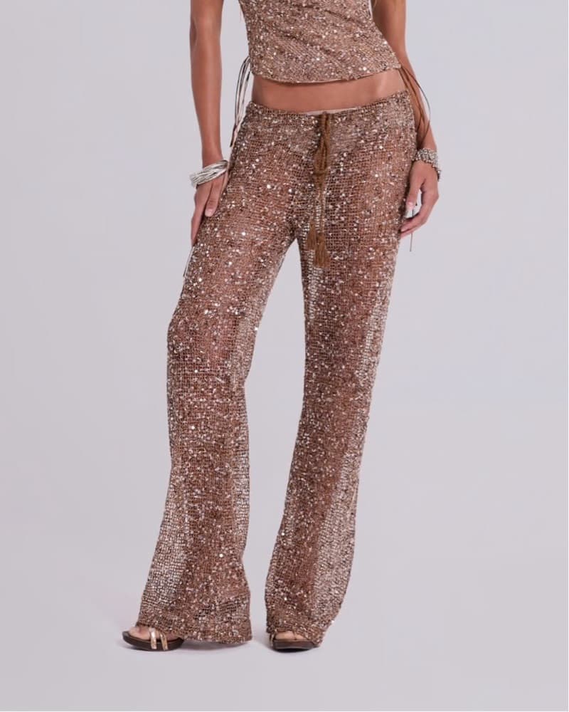 Jaded London Deva Sequin Knit Trousers  - Image 3