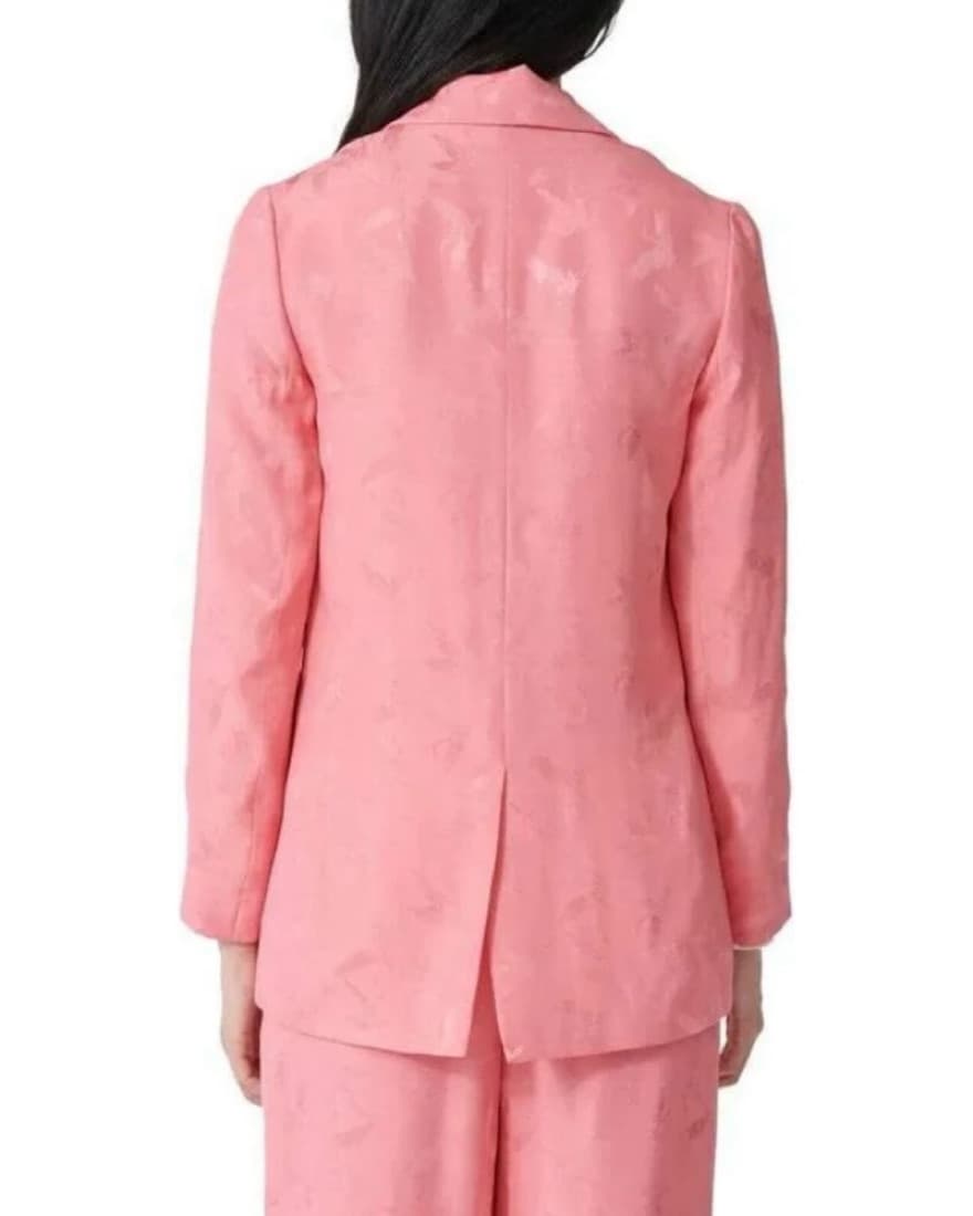 Maje Pink Silk Bird Print Blazer Sz 38 - Image 2
