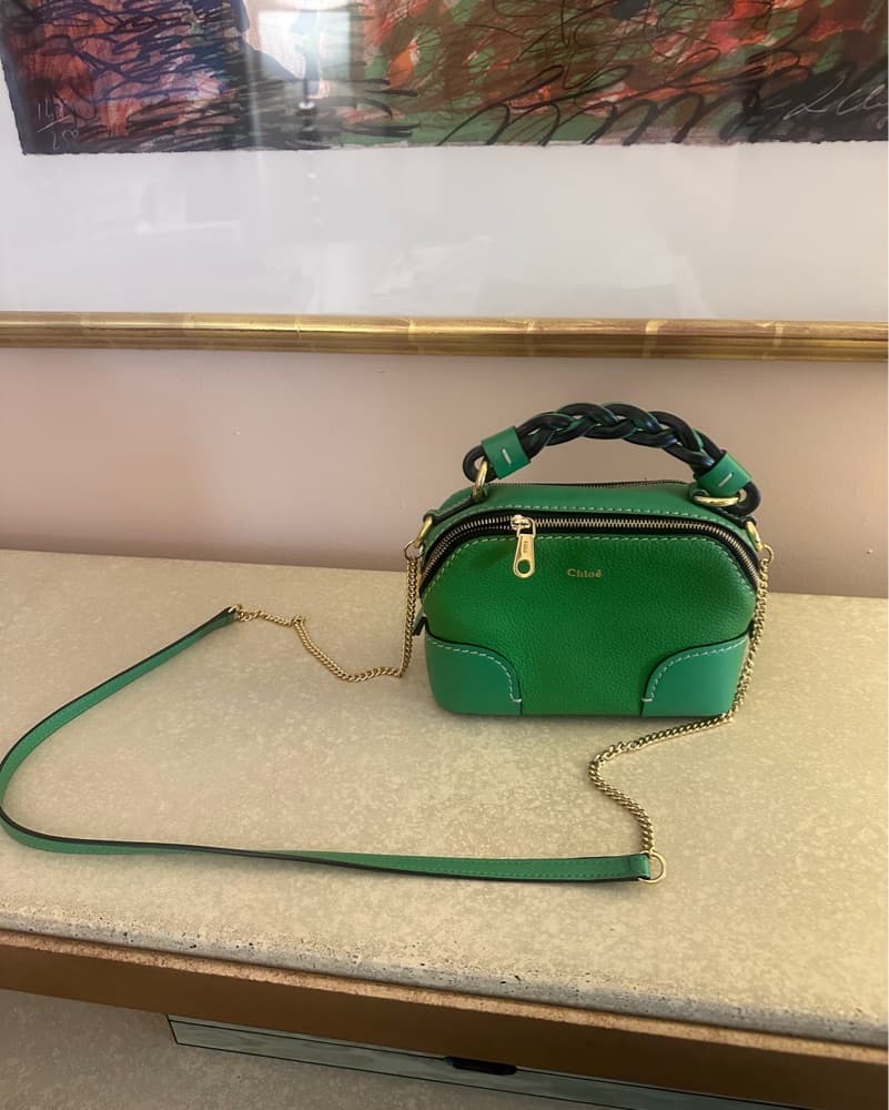 Chloe Green Leather Crossbody Bag - Image 1