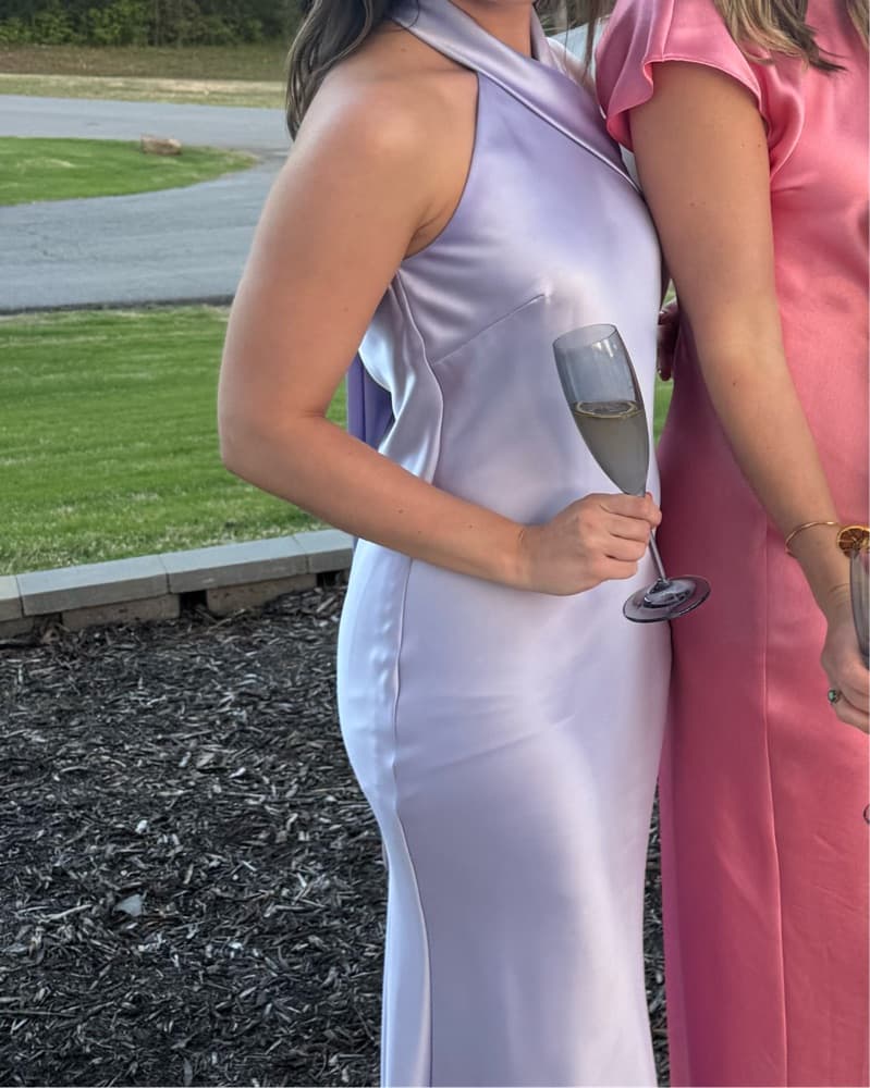 Lavender Satin Midi Dress - Image 2