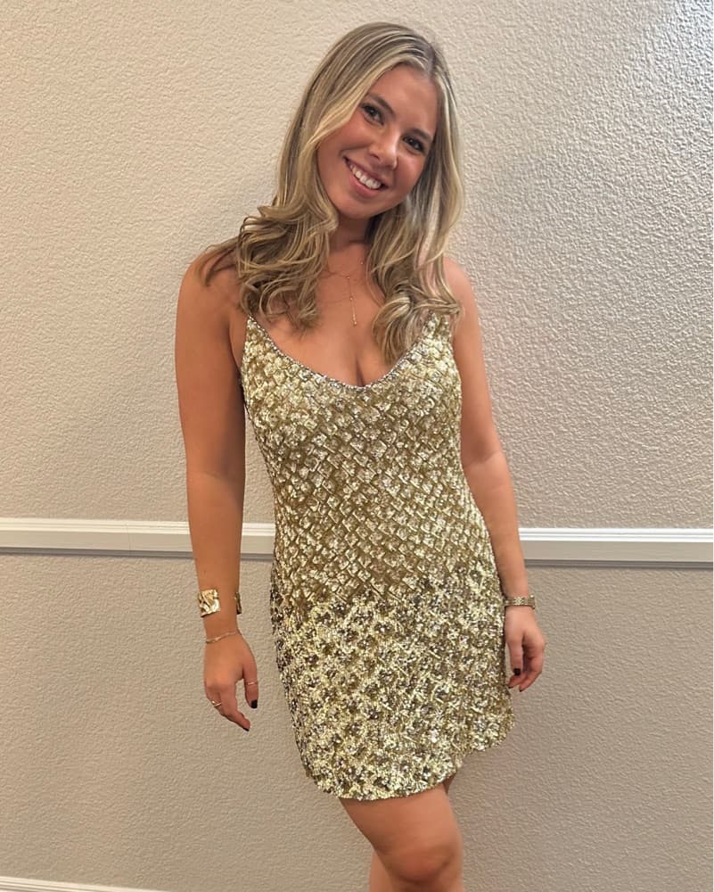 Gold Sequined Dress  - Image 1