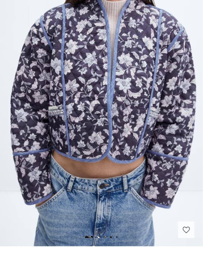 Floral Quilted Bomber Jacket Reverisble - Image 1