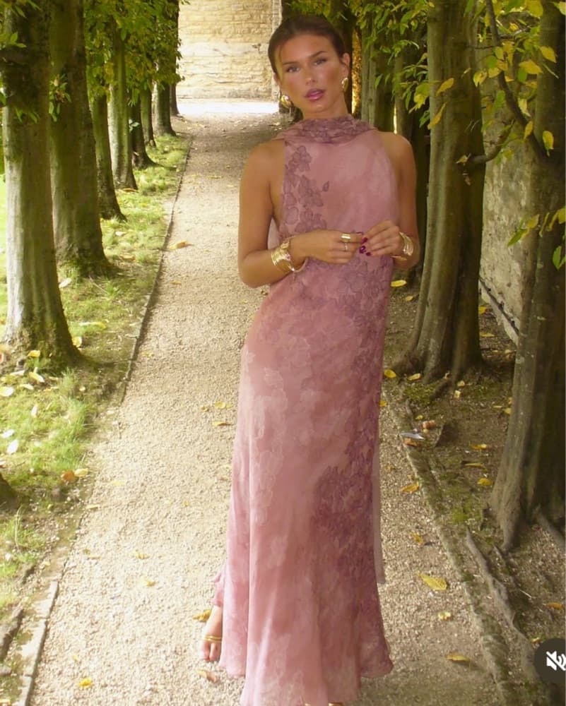 Reiss Mauve Chiffon Gown - Image 3