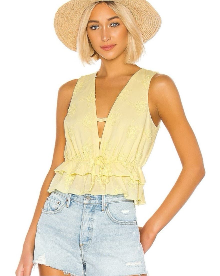 Tularosa Rachel Top in Pastel Yellow - Image 1
