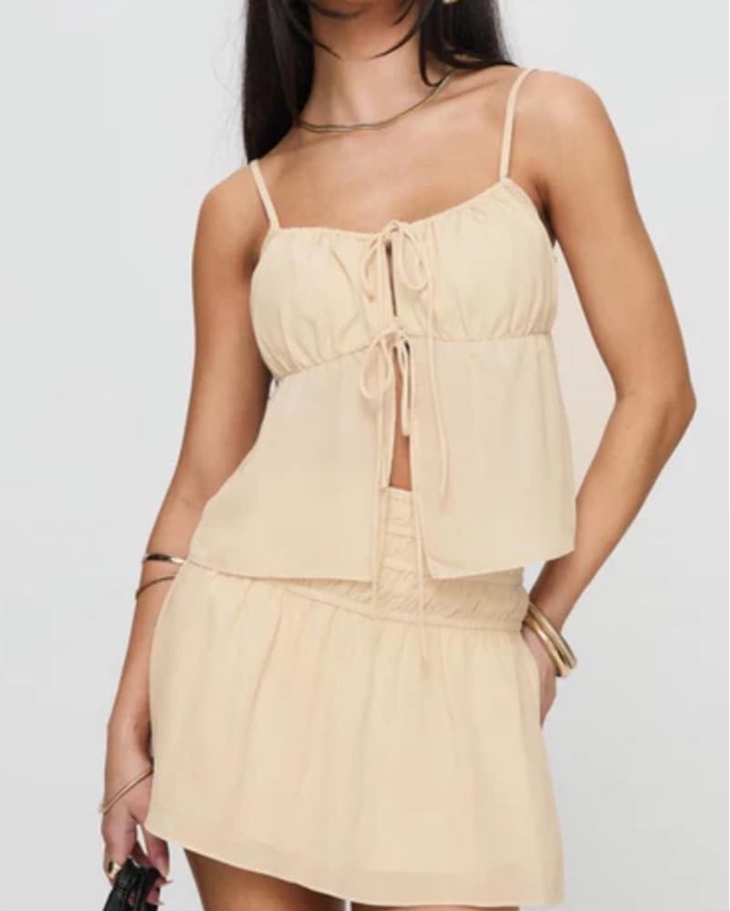 Princess Polly Cream Skirt and Top - Image 1