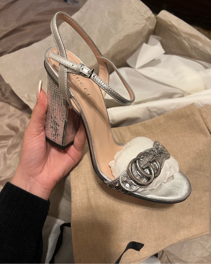 Silver Gucci Heels - Image 1