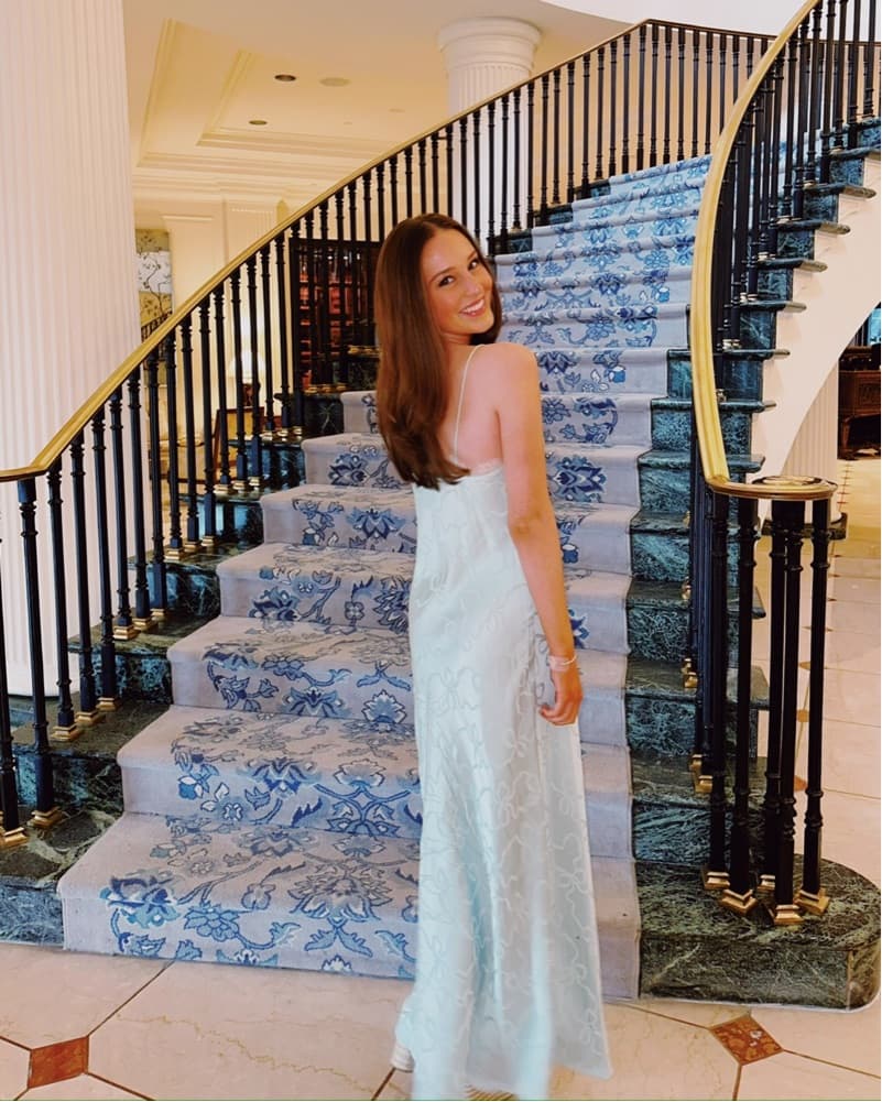 LoveShackFancy Blue Bow Silk Maxi  - Image 6