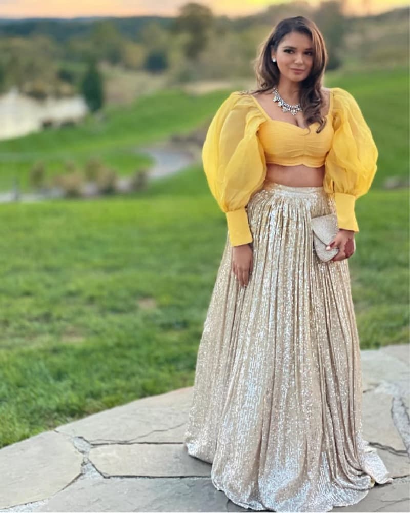 Silver Sequin Lengha  - Image 1
