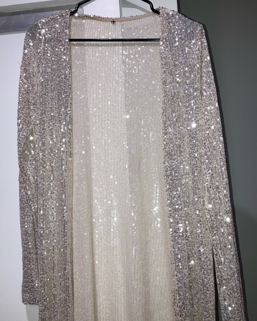 Long Elegant Sparkle Cardigan (S) - Image 1