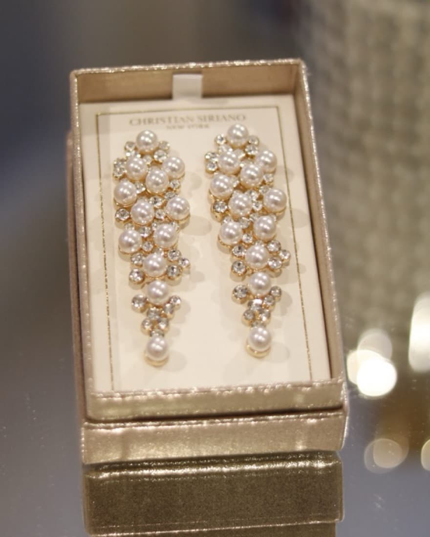 Gala Faux Pearl Drop Earrings - Image 1