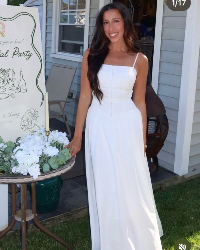 Elegant White Spaghetti Strap Maxi Dress - Image 1