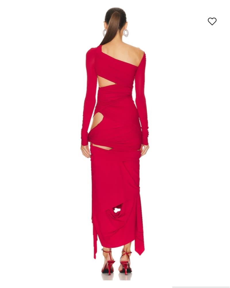 The attico Red Cutout Long-Sleeve Maxi Dress - Image 2