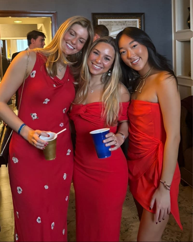 Red Self-Portrait Midi Dress - Image 1