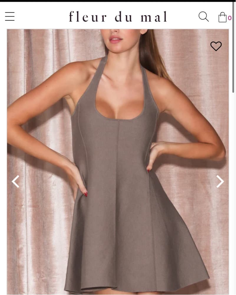 Gray Halter Fit-and-Flare Mini Dress - Image 1
