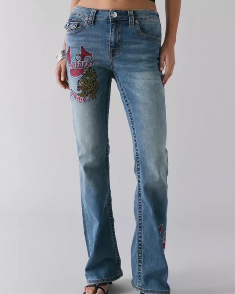 True Religion Embroidered Flare Jeans - Image 1