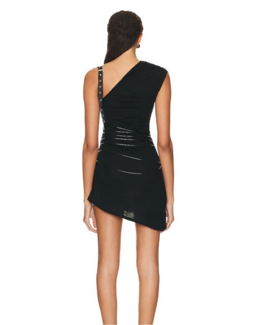Miaou Black Asymmetrical Mini Dress - Image 3
