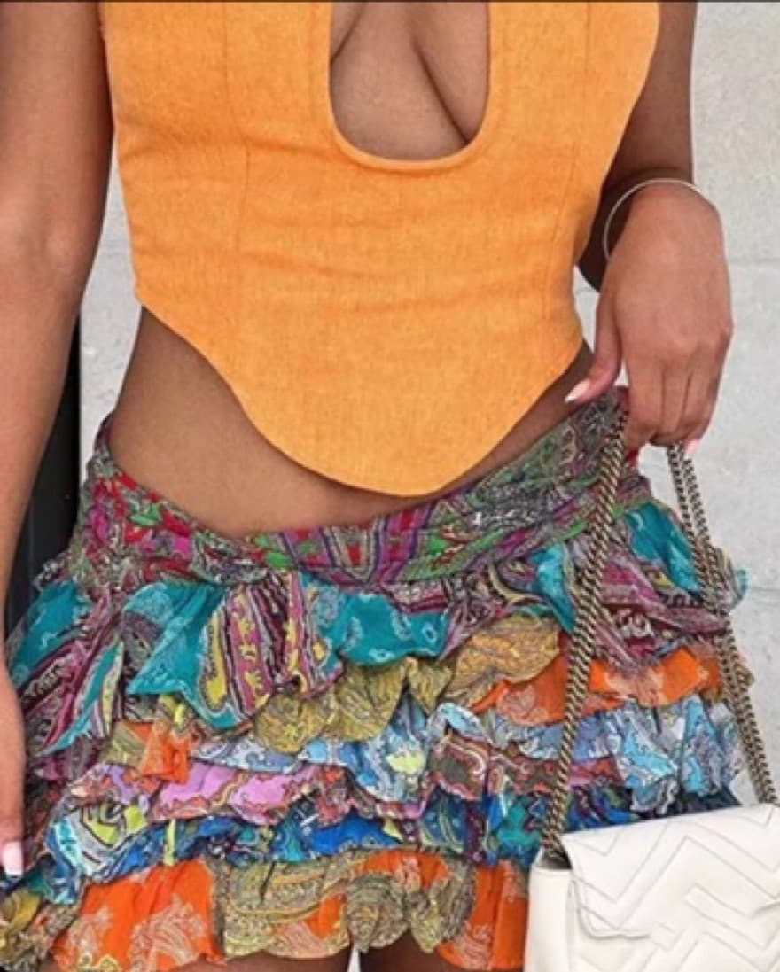 Viral Patchwork Colorful Mini Skirt - Image 3