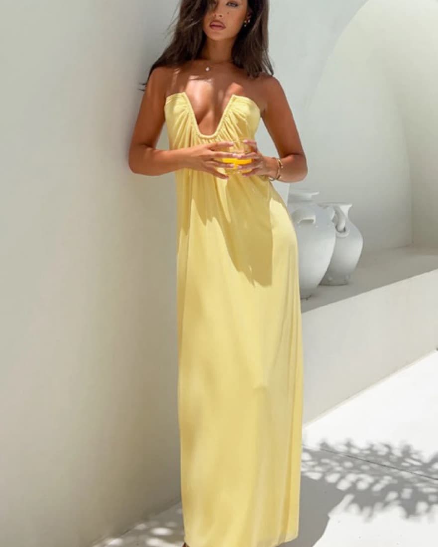 Beginning Boutique Yellow Maxi Dress - Image 1