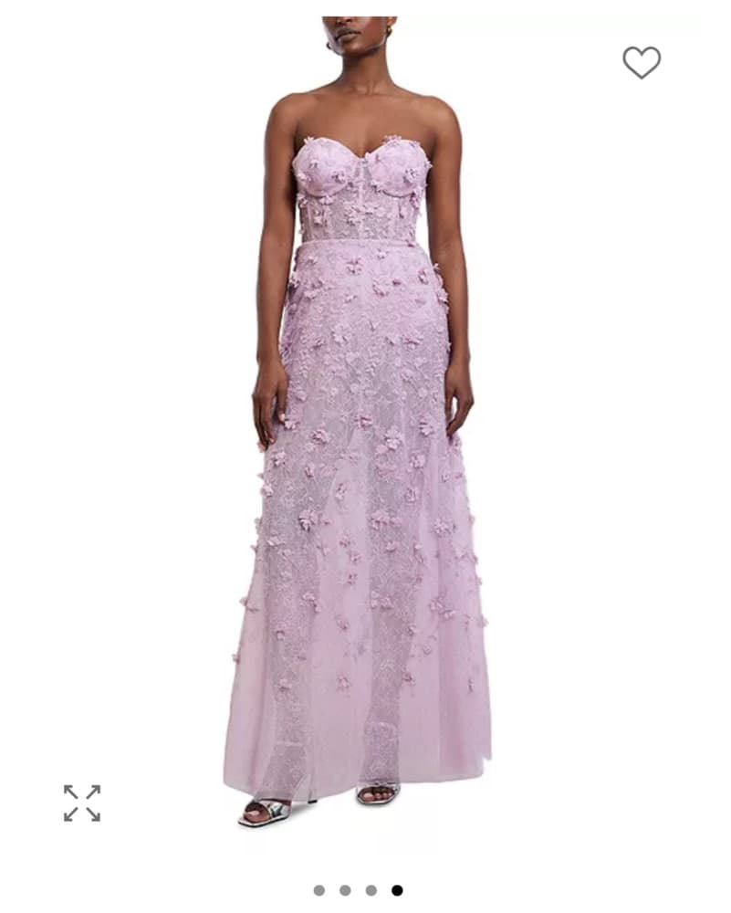 BCBG MAXAZRIA Purple Floral Gown - Image 4