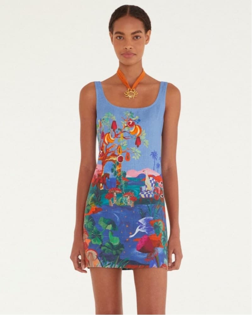 Farm Rio Dream Landscape Mini Dress - Image 1