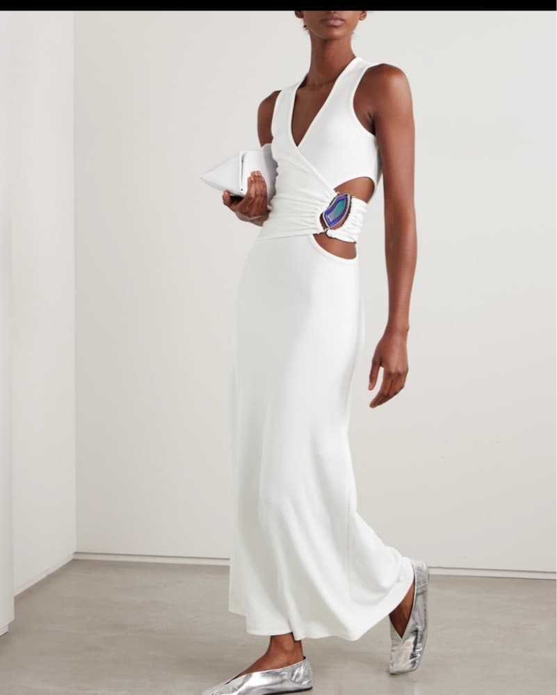 Moodstone Embellished Wrap-Effect Dress - Image 2