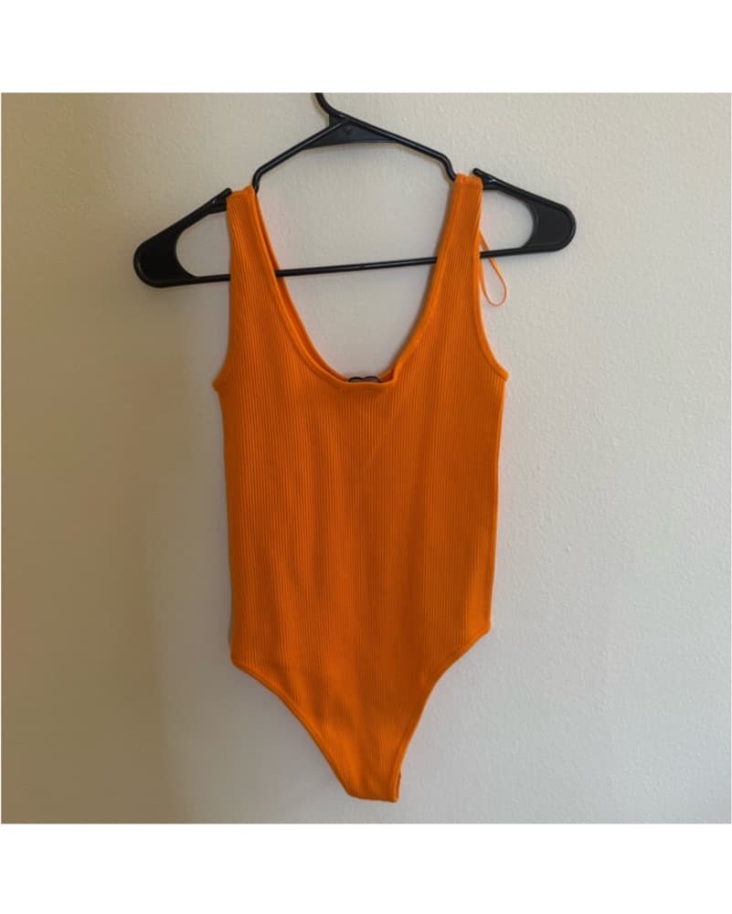Zara Bright Orange Bodysuit - Image 4