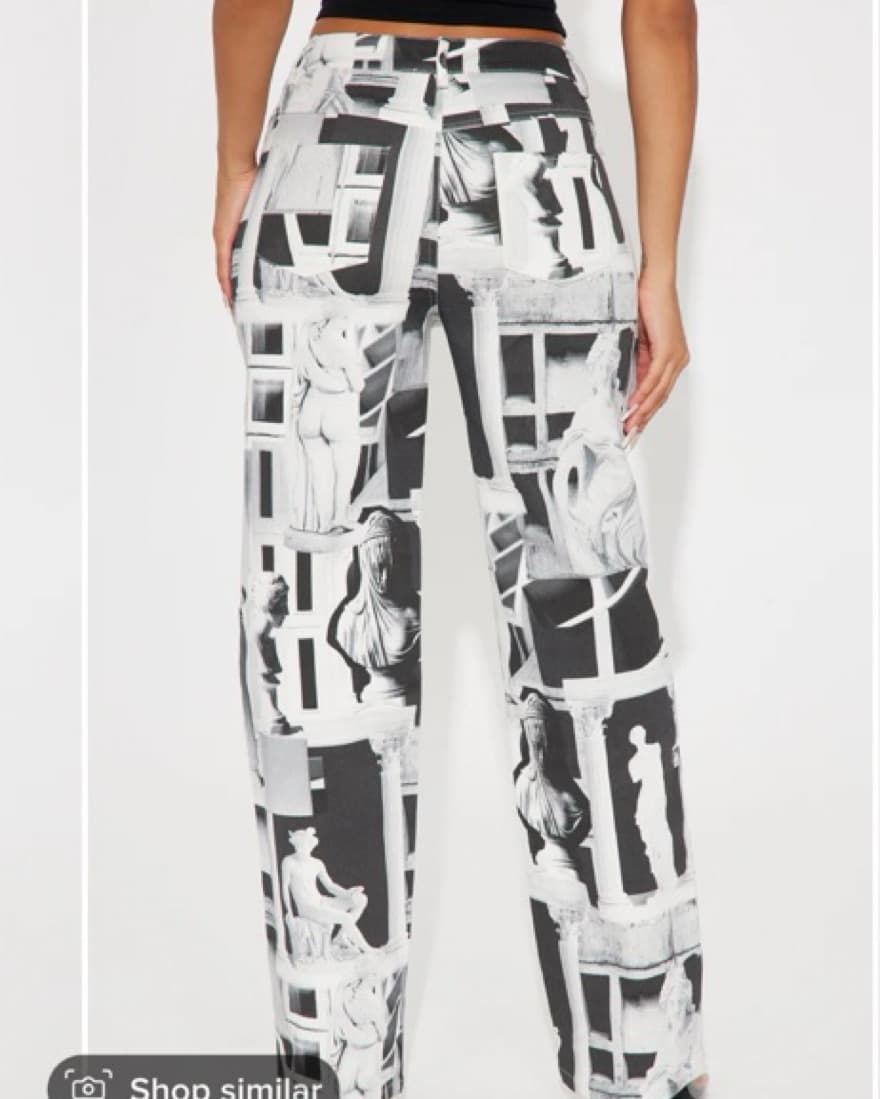 Artistic Monochrome Palazzo Fun Pants - Image 3