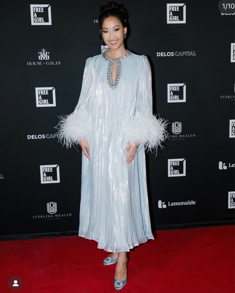 Self Portrait Feather Metallic Dress - Image 5